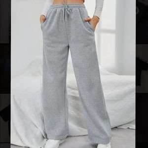 Shein Solid Drawstring Slant Pocket Sweatpants | Light Grey | Small (4)